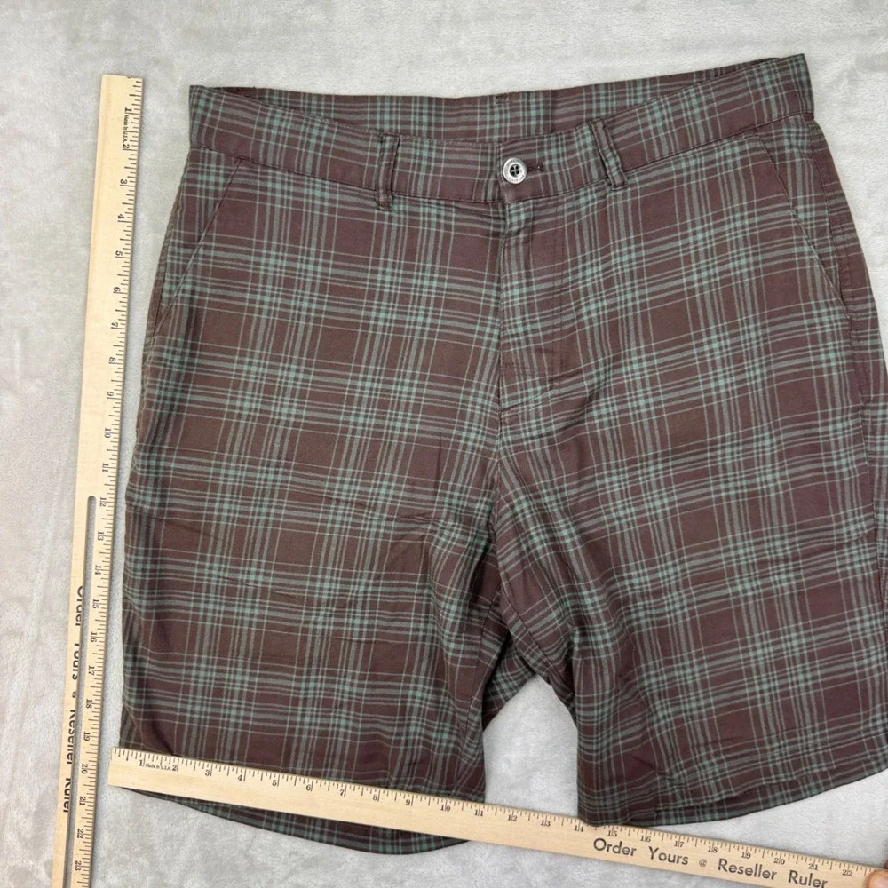 Patagonia‎ Shorts Mens 34 Brown Plaid Organic Cotton Casual Hiking Golf Prep